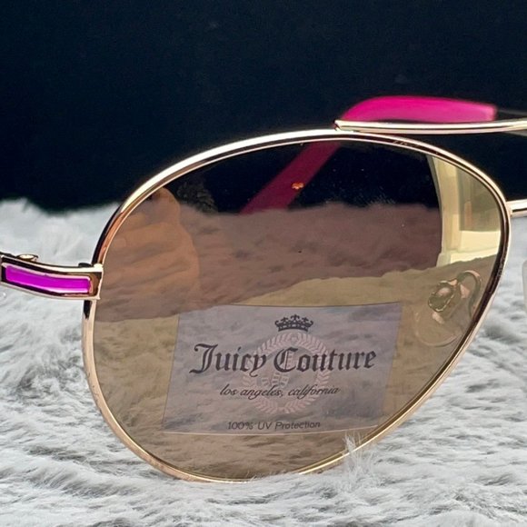 Juicy Couture Gold Frame / Pink Arms Aviator NWT - Picture 3 of 10